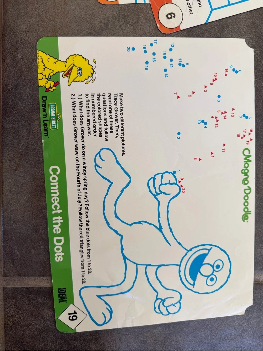 Sesame Street 1989 Draw n Learn Magna Doodle sheets